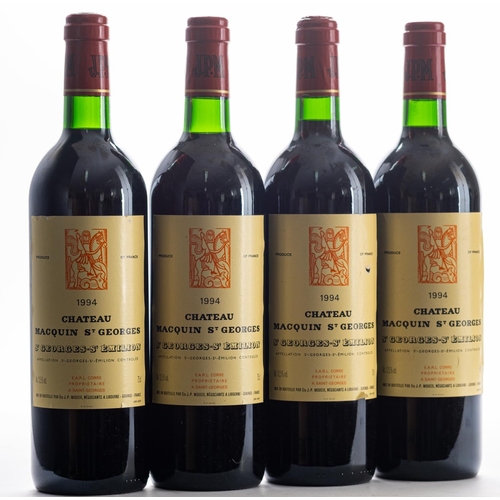 413 - Four bottles of Ch. Macquin St Georges 1994.