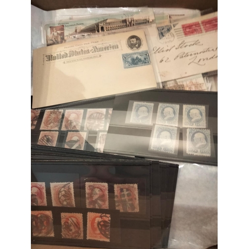 437 - United States of America collection in box with earlies, fancy cancels, and quantity of news issues ... 