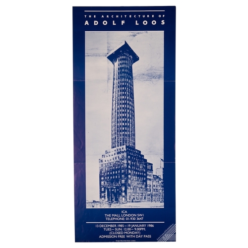 153 - Two exhibition posters  'The Architecture of Alfred Loos', The Mall London 1986 Le Corbusier. Archit... 