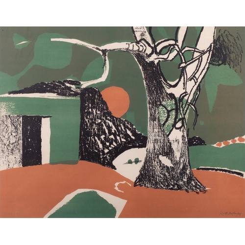 166 - *Keith Vaughan (British, 1912-1977)  Winter landscape Lithograph in colours 37.5 x 48 cm Signed lowe... 