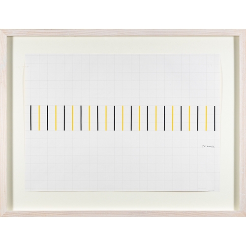 201 - *Justin Knowles (British, 1935-2004) Black and yellow (2) Two papier collé on graph paper Each 42 x ... 