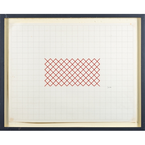 204 - *Justin Knowles (British, 1935-2004) Red. Black and Black Three pencil and papier collé on graph pap... 