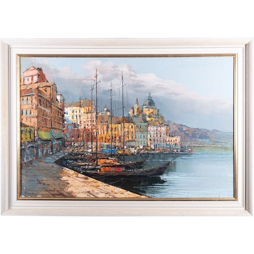 261 - Nardini (Italian, b. 1933) Portofino Oil on canvas 58 x 89.5cm Signed lower left