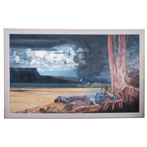 285 - Iain Walker (British, d. 2022) Jacob's Dream Oil on canvas 120 x 197cm Framed