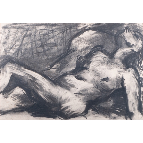 341 - *Henryk Gotlib (Polish/British, 1890-1966) 'Female Nude' Charcoal drawing 51x75cm Signed lower right