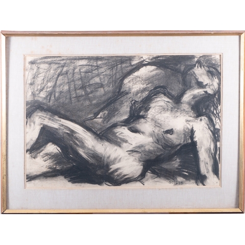 341 - *Henryk Gotlib (Polish/British, 1890-1966) 'Female Nude' Charcoal drawing 51x75cm Signed lower right