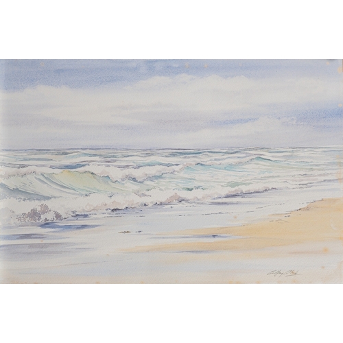 345 - Geoffrey Plant (British,1939-2000)  Wave studies Six watercolours The largest 35 x 53cm All signed l... 