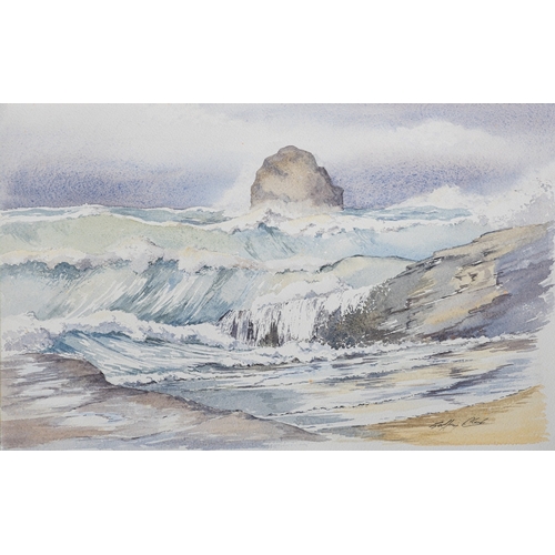 347 - Geoffrey Plant (British,1939-2000)  Wave and coastal studies Six watercolours The largest 56 x 37cm ... 