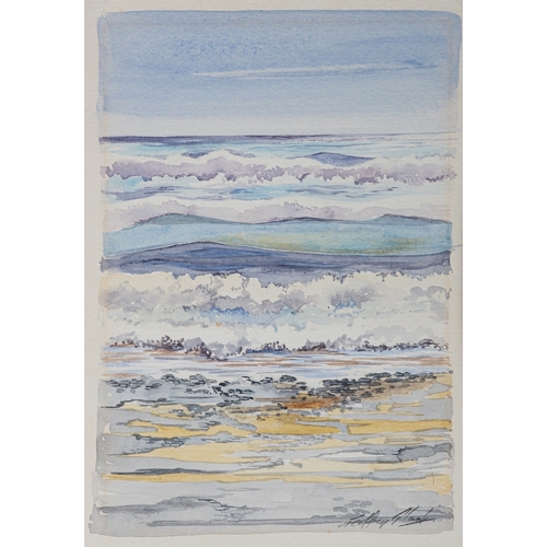 348 - Geoffrey Plant (British,1939-2000)  Wave and coastal studies Nine watercolours The largest 25 x 36cm... 