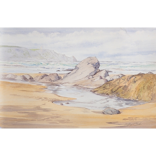 352 - Geoffrey Plant (British,1939-2000)  Coastal studies Four watercolours The largest 63 x 46cm All sign... 