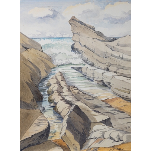 352 - Geoffrey Plant (British,1939-2000)  Coastal studies Four watercolours The largest 63 x 46cm All sign... 