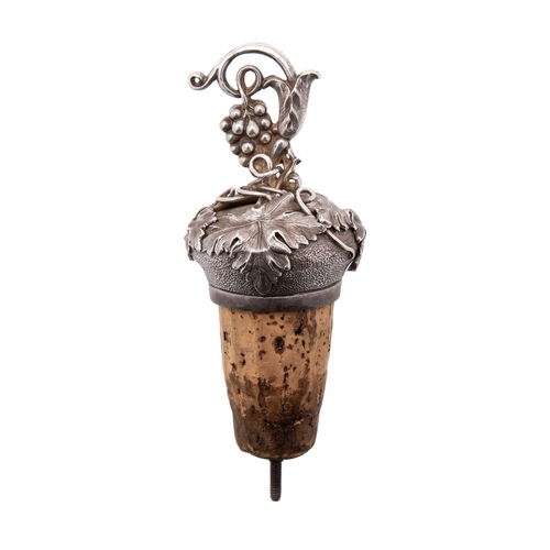 126 - A Victorian silver mounted cork decanter stopper by Charles Reily & George Storer, London 29th May 1... 