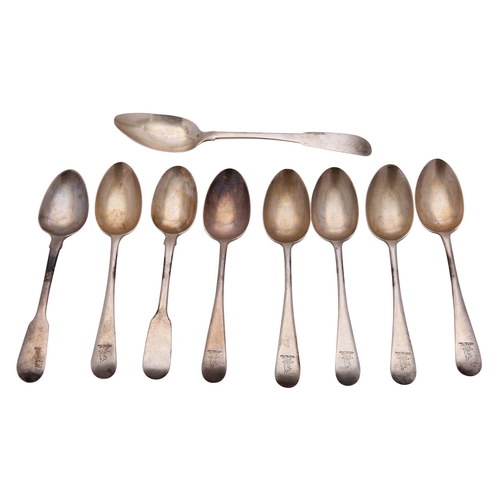 245 - A collection of silver flatware, to include: six silver tea spoons by Joseph Rogders, Sheffield 1913... 