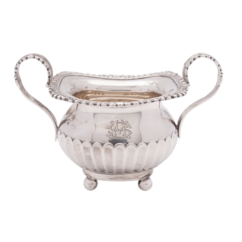 268 - An early 20th century silver two handled sugar bowl by William Hutton and Sons, all other marks almo... 