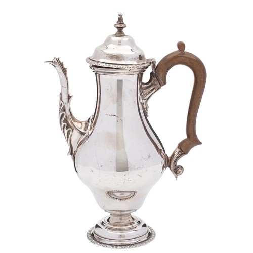 282 - A silver small coffee pot by The Goldsmiths & Silversmiths Co. Ltd, London 1913, in mid Georgian oge... 