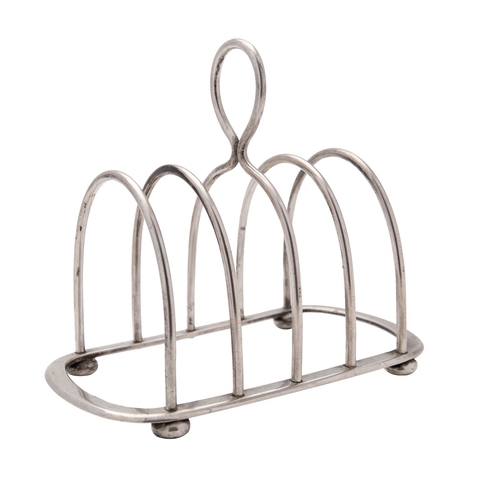 55 - A Victorian silver toast rack by Hukin & Heath (John Thomas Heath & John Hartshorne Middleton), Lond... 