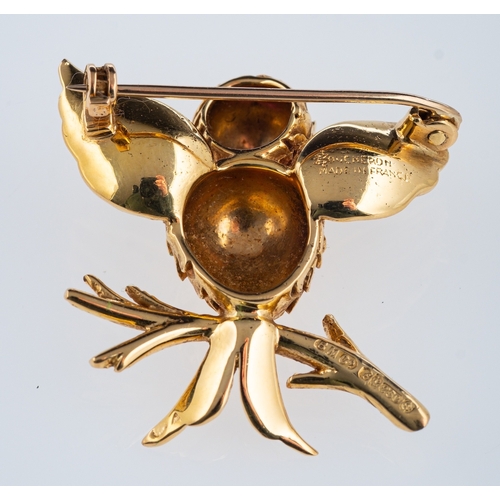 603 - Boucheron Paris, a  brooch in the form of  a bird with outstretched wings, signed Boucheron, made in... 