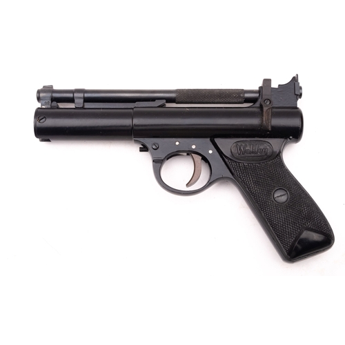 145 - A Webley Premier MKII .22 calibre air pistol, serial number 889, black finish with two piece chequer... 