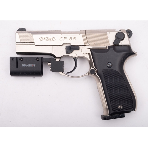 160 - A Walther CP88 .177 calibre CO2 air pistol serial number A8109817, nickel plated finish with black p... 