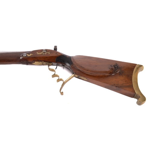 170 - An Austrian percussion cap rifle, the 27 inch octagonal rifled barrel with fore and rear sights, wit... 