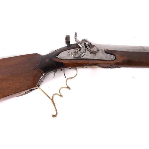 170 - An Austrian percussion cap rifle, the 27 inch octagonal rifled barrel with fore and rear sights, wit... 