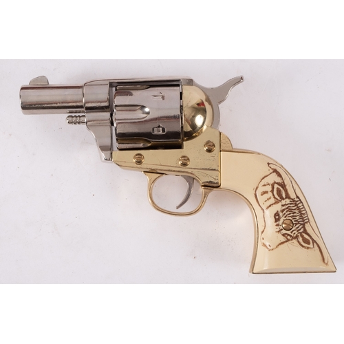 178 - Kolser (Spain). An inert replica 'Single Action Fast Draw Army 45' revolver, gold plated frame and s... 