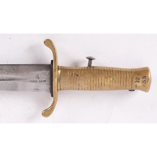 187 - A Victorian 1848 Brunswick Pattern bayonet, the  straight double edge  blade stamped 'Enfield' with ... 