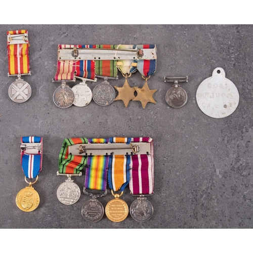 314 - A WWI miniature group of four, together with a WWII group of five, three other miniature medals, and... 