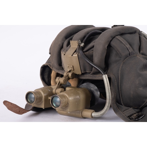 352 - A Russian Type 57A Tank Helmet with Night-Vision Goggles, with headphones and cables, the helmet dat... 