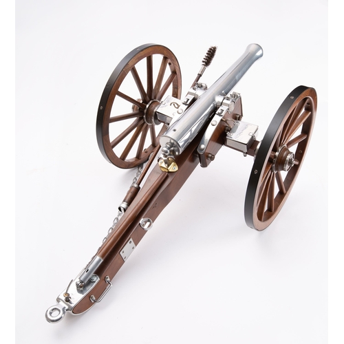 357 - A 20th century 1/10th scale  model of a Napoleonic 12 pound cannon. the plain single stage 14 1/8th ... 