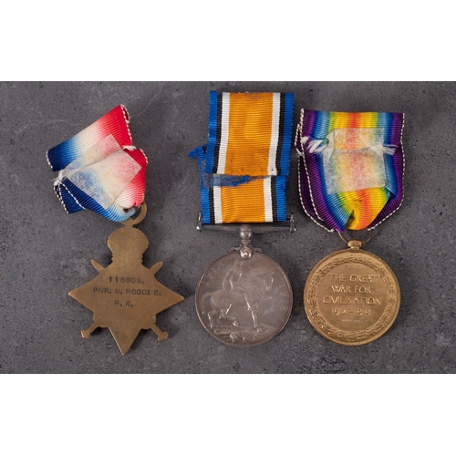 366 - A WWI RAF pair to  '976023 3 AM J Miller RAF' together with a 1914-15 Star to '116809 Pnr M Roddie, ... 