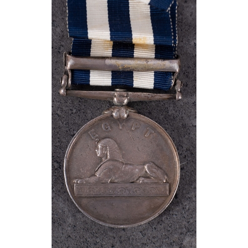 369 - A Victorian Egypt Medal (undated reverse)  with The Nile 1884-85 clasp to ' 1082 Pte J Fagan 2/D of ... 