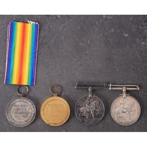 383 - A collection of four WWI medals,  Victory Medal '64414 Pte W E Owens RW Fus Victory Medal '27986 Pte... 