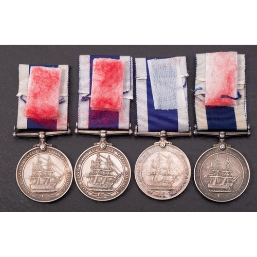 399 - A group of four Royal Naval LSG Medals:  '183542 W.J Ward LDG.Ship HMS Gibraltar ' '2380623 R.E.Comb... 