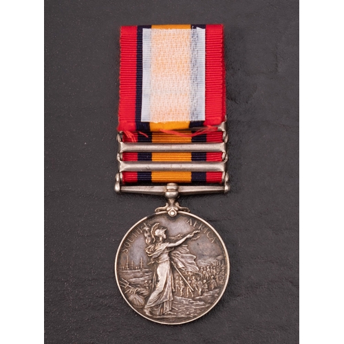 411 - A Queen's South Africa Medal with three clasps, '10273 SHG: & CAR-STH: T.G.Rundle, ASC'