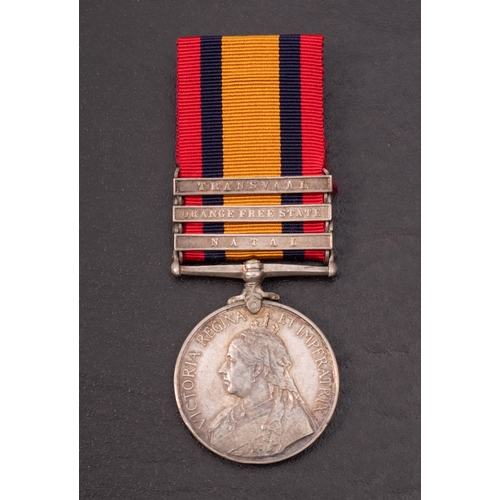 412 - A Queen's South Africa Medal with three clasps, '4647 Pte J.Mars 5th Dragoon Guards'