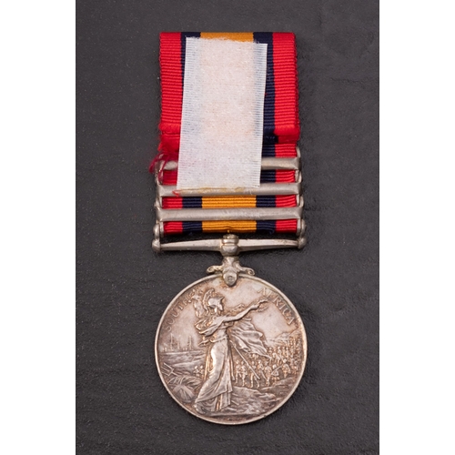 412 - A Queen's South Africa Medal with three clasps, '4647 Pte J.Mars 5th Dragoon Guards'