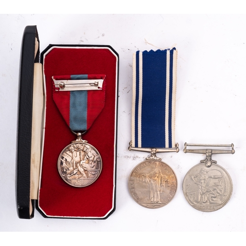 385 - A Korea Medal to '27794974 Gnr  F E Hill  RA' together with an ERII Police Service LSGC Medal to ' C... 