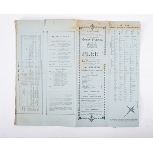 340 - Spithead Review, 1897. A lithograph printed double page plan. In Celebration of the Sixtieth Year Of... 