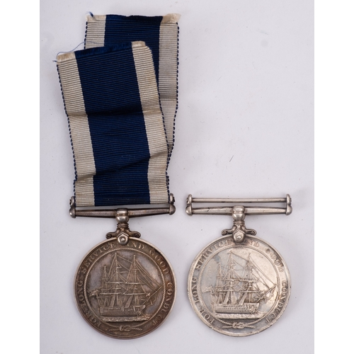 356 - Two George VI Royal Naval Long Service and Good Conduct Medals. 'J.73465 L R H Ashplant AB HMS Arigu... 