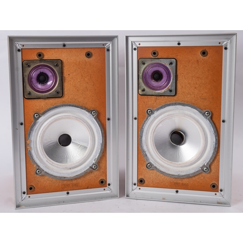 1412 - HJ Leak & Co. Ltd. a pair of Sandwich 150 teak cased speakers, serial number '11L/20808A', 40x25x23c... 