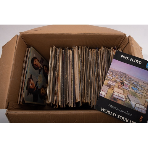 1413 - A large box of about 120 Vinyl LPs mostly by Rock Groups from the 70s and 80s; include are Pink Floy... 