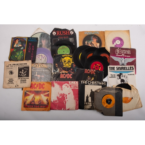 1414 - An LP carrying case with approximately 39 vinyl LPs of mainly Rock music:  including by Black Sabbat... 