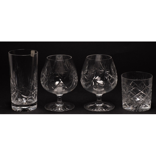 1 - A suite of Edinburgh Crystal glasses in the Star of Edinburgh pattern, comprising seventeen flutes, ... 