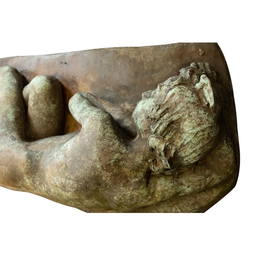 1247 - A large bronze model of the Infant Mercury sleeping, previously thought to be German, late 19th cent... 