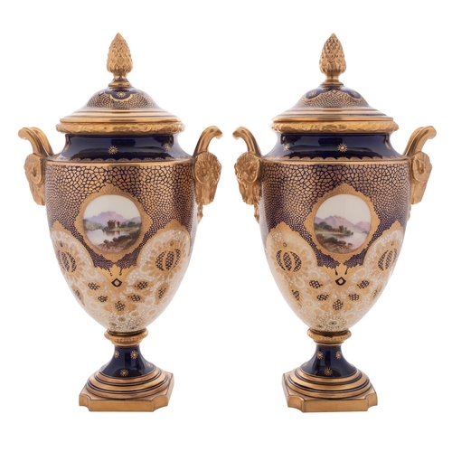 231 - A pair of Samson porcelain figure groups after Bloor Derby originals and a pair of Coalport vases th... 