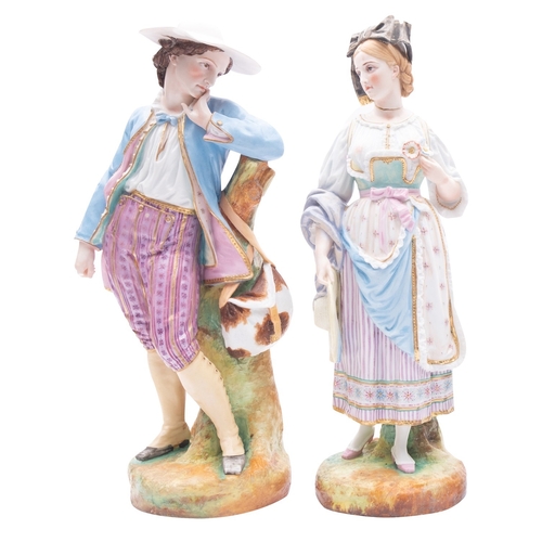 231 - A pair of Samson porcelain figure groups after Bloor Derby originals and a pair of Coalport vases th... 