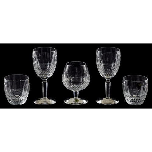 3 - A suite of Waterford Colleen pattern drinking glasses, comprising eleven flutes, eleven goblets, ele... 