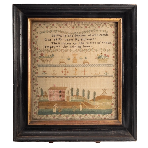 352 - A George III needlework sampler, early 19th century; almost certainly the work of Elizabeth Way; wit... 