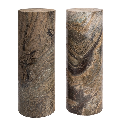 358 - A pair of Connemara marble cylindrical columns, 18th / 19th century; presumably previously in archit... 